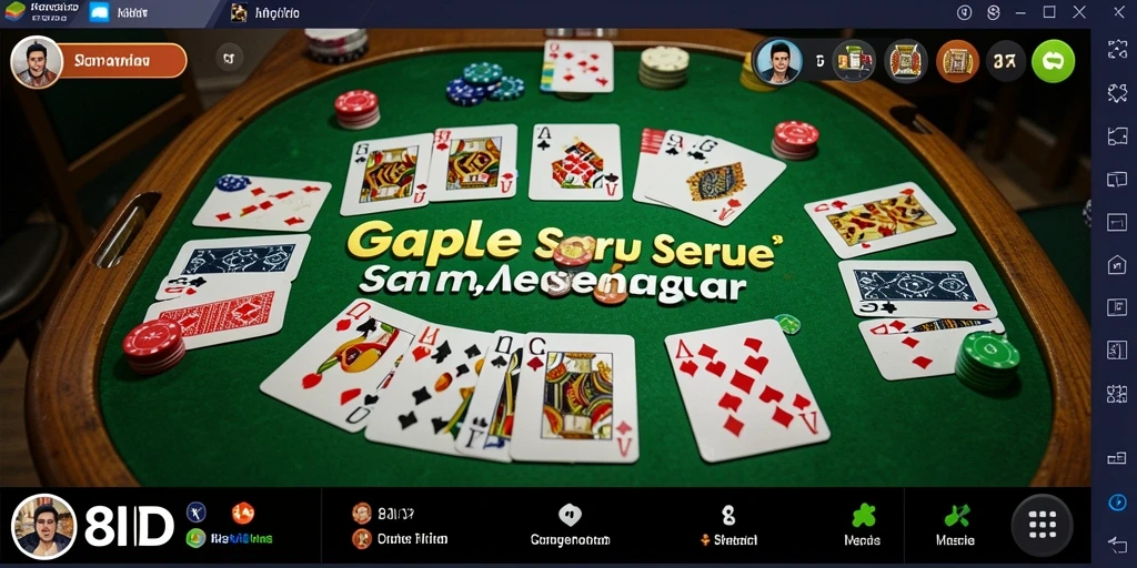 Screenshot gameplay Gaple di 8ID dengan antarmuka yang menarik.