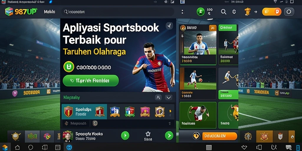 Screenshot gameplay 987UP menampilkan berbagai pilihan taruhan olahraga.