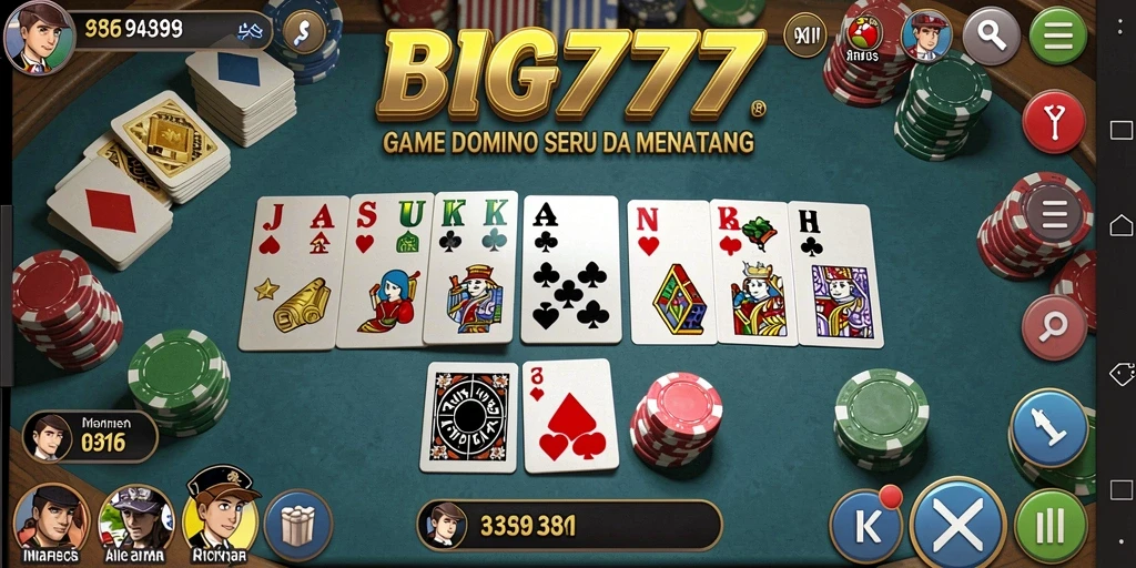 Screenshot gameplay BIG777 menunjukkan aksi seru dalam permainan Domino.