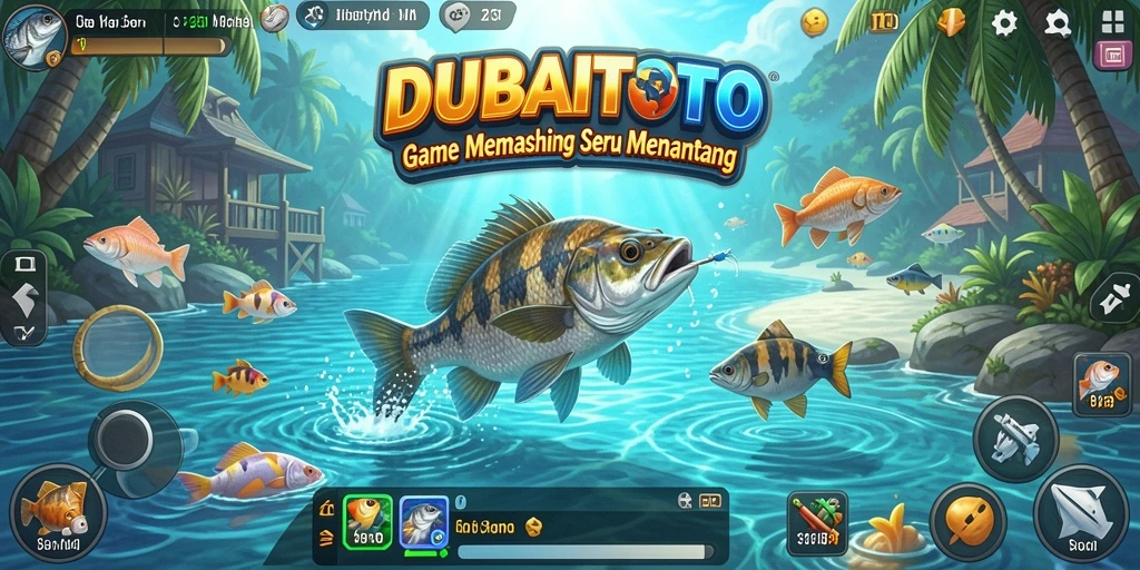 Tampilan gameplay DUBAITOTO yang menegangkan saat memancing.