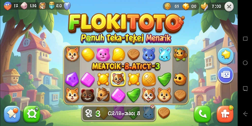 Tampilan gameplay seru dan berwarna dari FLOKITOTO.
