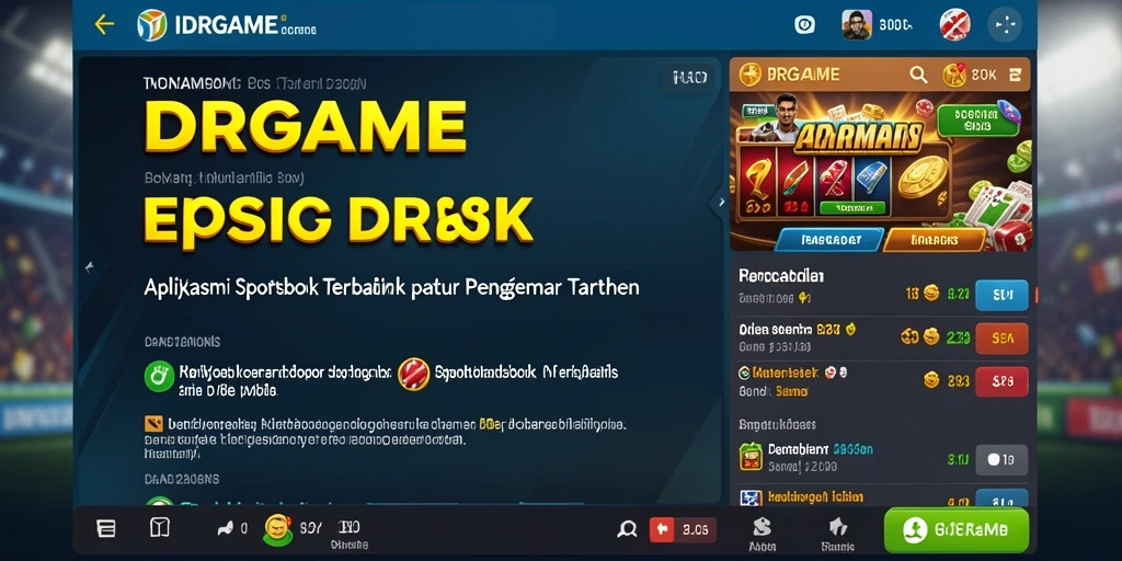 Tampilan utama aplikasi IDRGAME dengan berbagai pilihan taruhan.