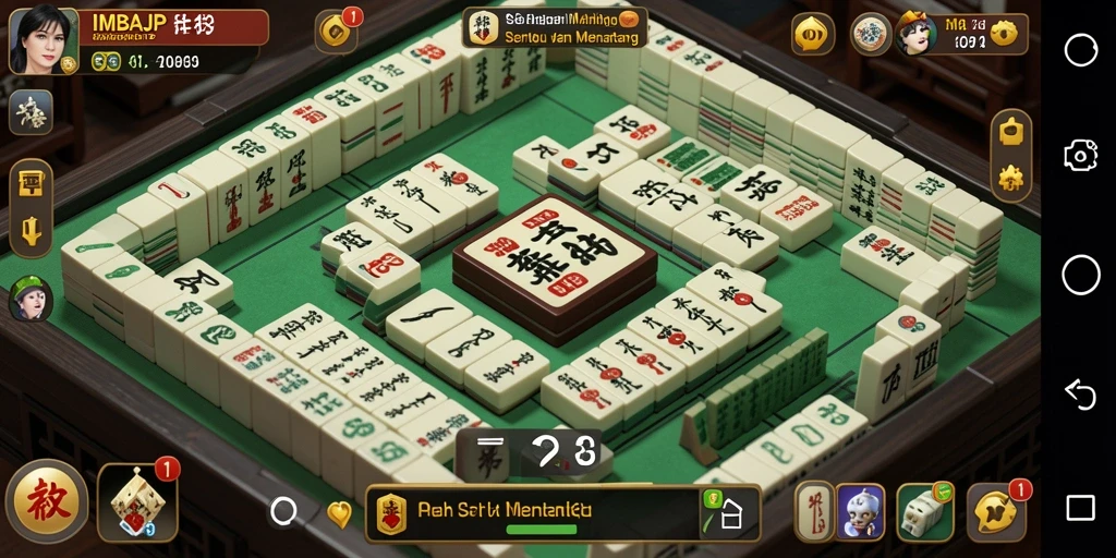 Screenshot gameplay IMBAJP dengan tampilan menarik dari permainan Mahjong.