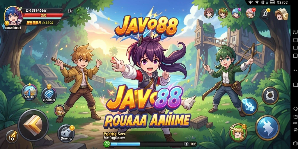 Screenshot menunjukkan karakter anime dalam aksi seru di <strong>JAVO88</strong>.