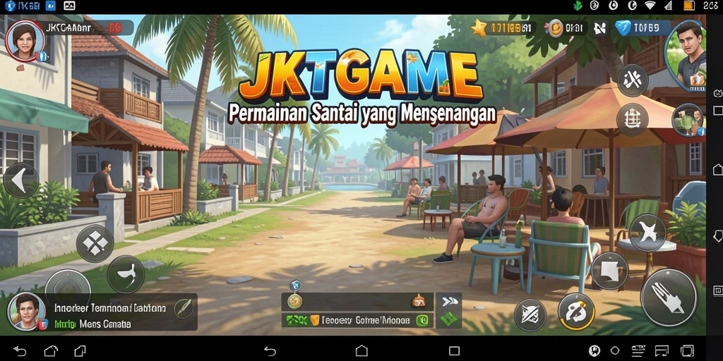 Tampilan gameplay JKTGAME yang ceria dan penuh warna.