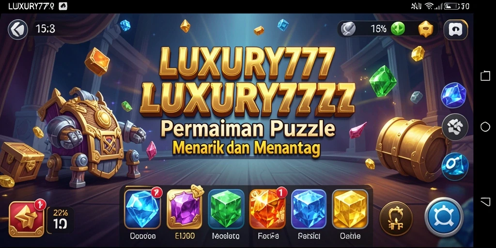 Tampilan gameplay LUXURY777 dengan berbagai tantangan Puzzle.