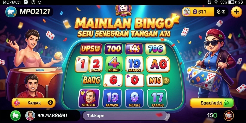 Tampilan gameplay seru dalam MPO2121 dengan suasana Bingo yang menarik.