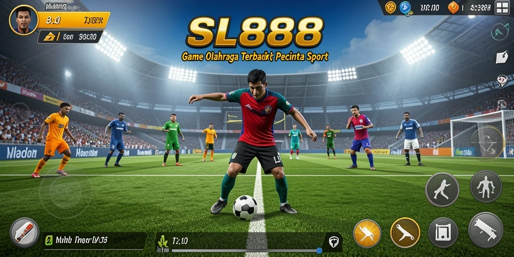 Screenshot SL888 menampilkan aksi seru dalam pertandingan olahraga.